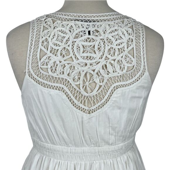 French Connection Lace Cotton A-line dress in White Size 4 - Picture 13 of 16